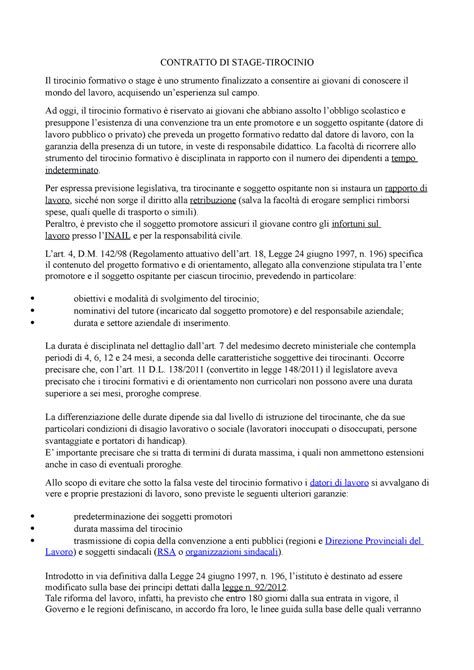 contratti stage